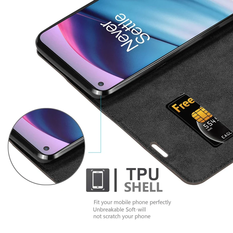 Cadorabo Hülle kompatibel mit OnePlus Nord CE 5G Schutzhülle mit Magnetverschluss, Standfunktion und Kartenfach