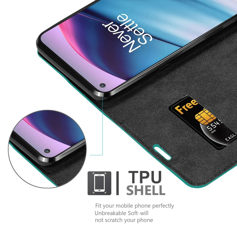 Cadorabo Hülle kompatibel mit OnePlus Nord CE 5G Schutzhülle mit Magnetverschluss, Standfunktion und Kartenfach