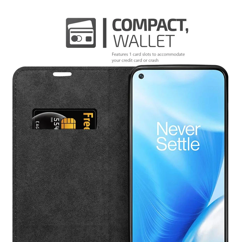 Cadorabo Hülle kompatibel mit OnePlus Nord N200 5G Schutzhülle mit Magnetverschluss, Standfunktion und Kartenfach