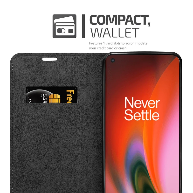 Cadorabo Hülle kompatibel mit OnePlus Nord 2 5G Schutzhülle mit Magnetverschluss, Standfunktion und Kartenfach