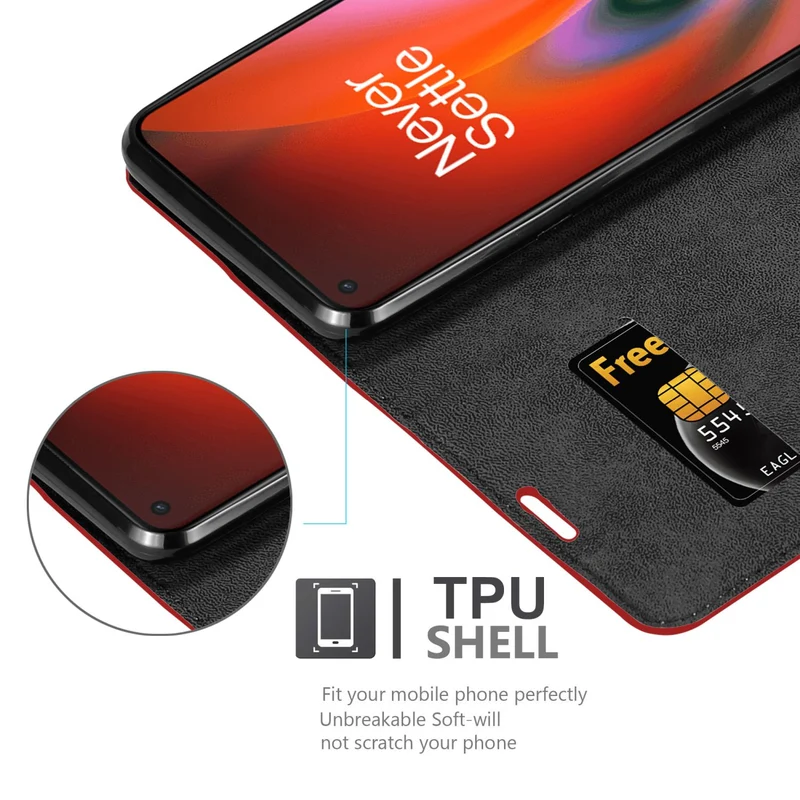 Cadorabo Hülle kompatibel mit OnePlus Nord 2 5G Schutzhülle mit Magnetverschluss, Standfunktion und Kartenfach
