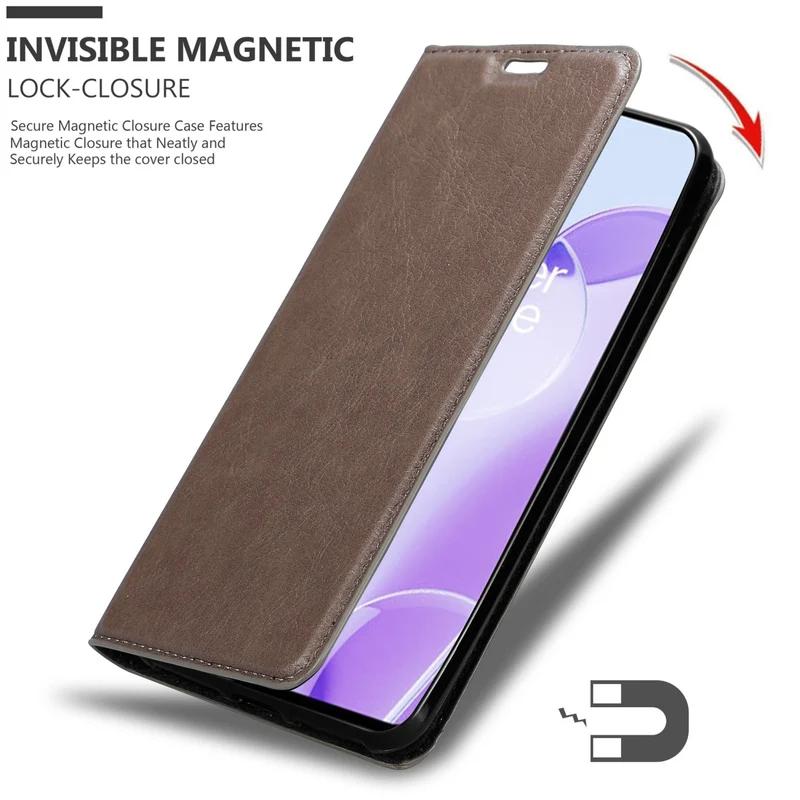 Cadorabo Hülle kompatibel mit OnePlus 9RT 5G Schutzhülle mit Magnetverschluss, Standfunktion und Kartenfach