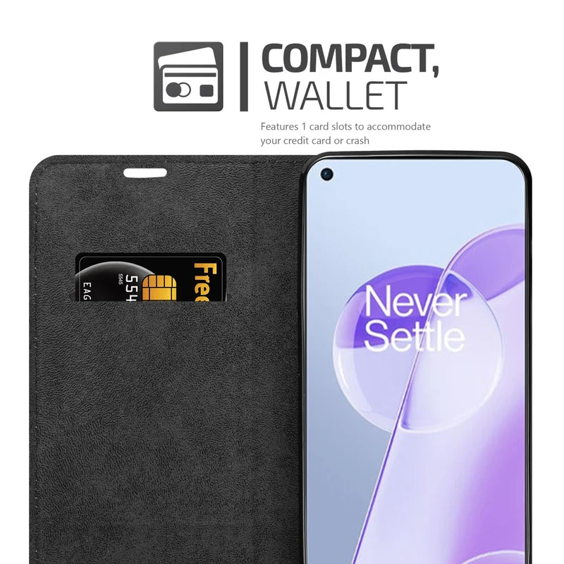 Cadorabo Hülle kompatibel mit OnePlus 9RT 5G Schutzhülle mit Magnetverschluss, Standfunktion und Kartenfach
