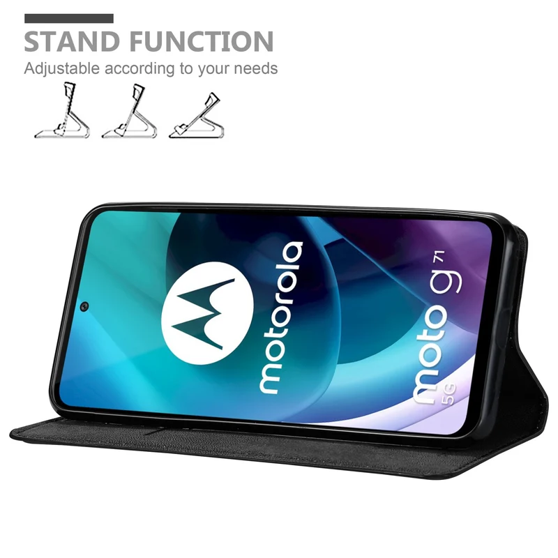 Cadorabo Hülle kompatibel mit Motorola MOTO G71 5G Schutzhülle mit Magnetverschluss, Standfunktion und Kartenfach