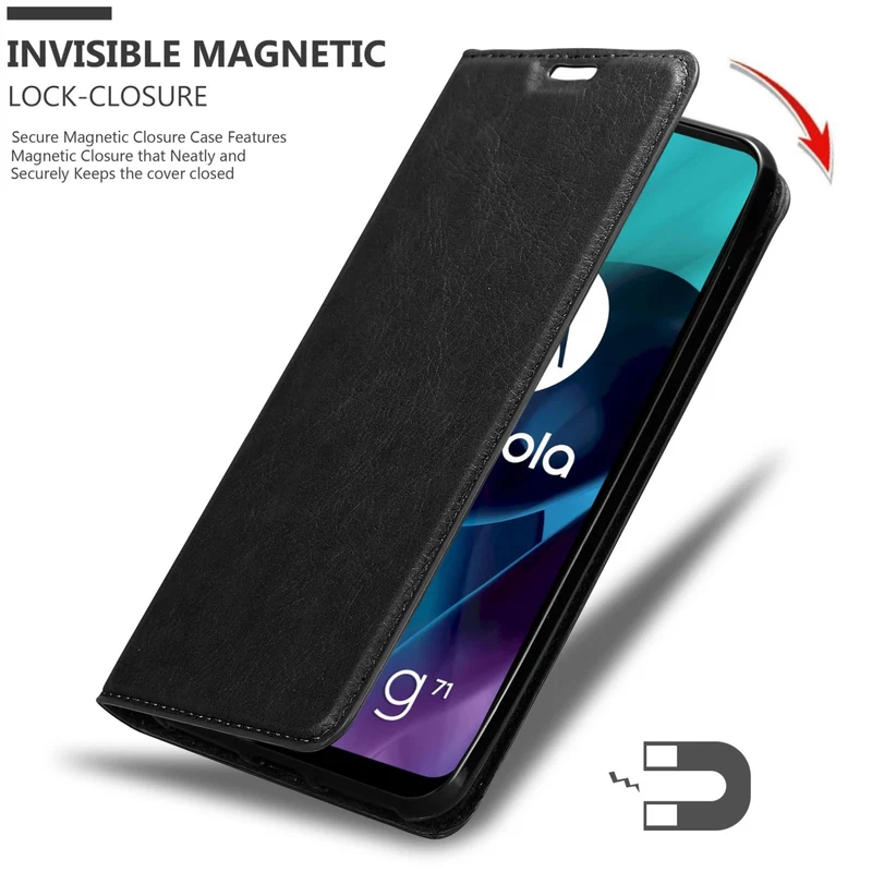 Cadorabo Hülle kompatibel mit Motorola MOTO G71 5G Schutzhülle mit Magnetverschluss, Standfunktion und Kartenfach