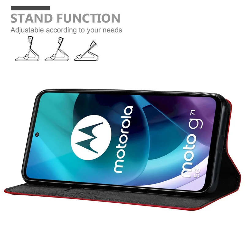 Cadorabo Hülle kompatibel mit Motorola MOTO G71 5G Schutzhülle mit Magnetverschluss, Standfunktion und Kartenfach