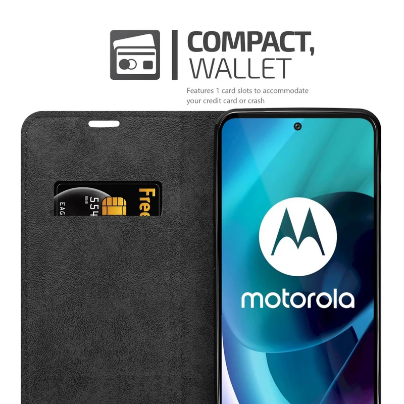 Cadorabo Hülle kompatibel mit Motorola MOTO G71 5G Schutzhülle mit Magnetverschluss, Standfunktion und Kartenfach