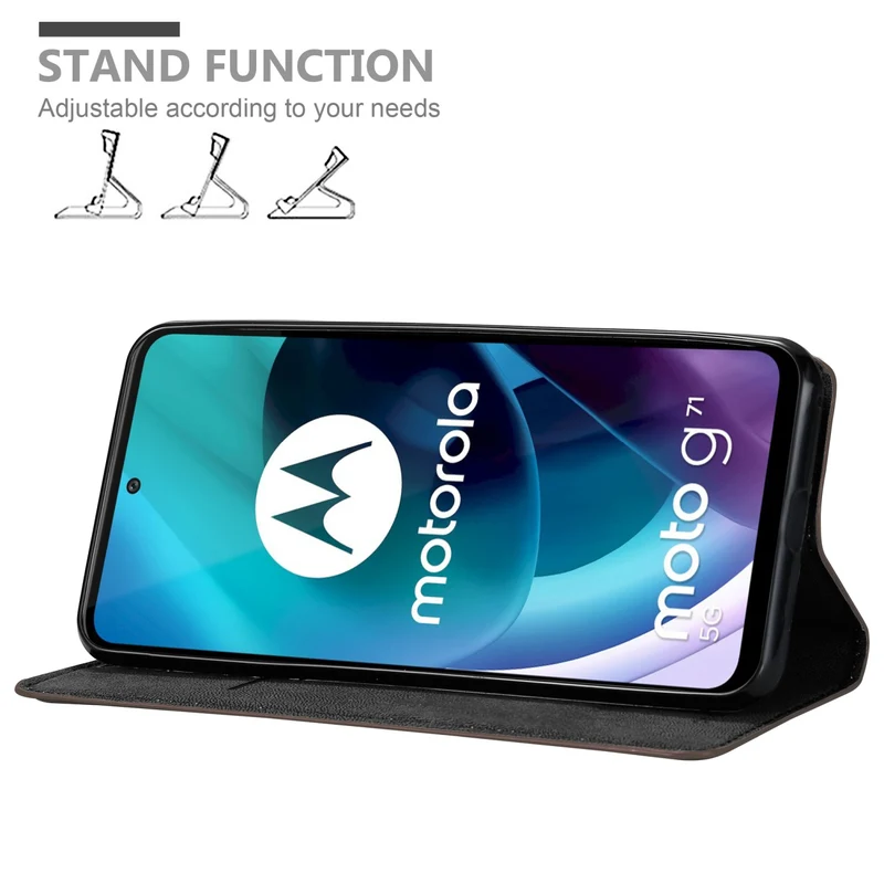 Cadorabo Hülle kompatibel mit Motorola MOTO G71 5G Schutzhülle mit Magnetverschluss, Standfunktion und Kartenfach