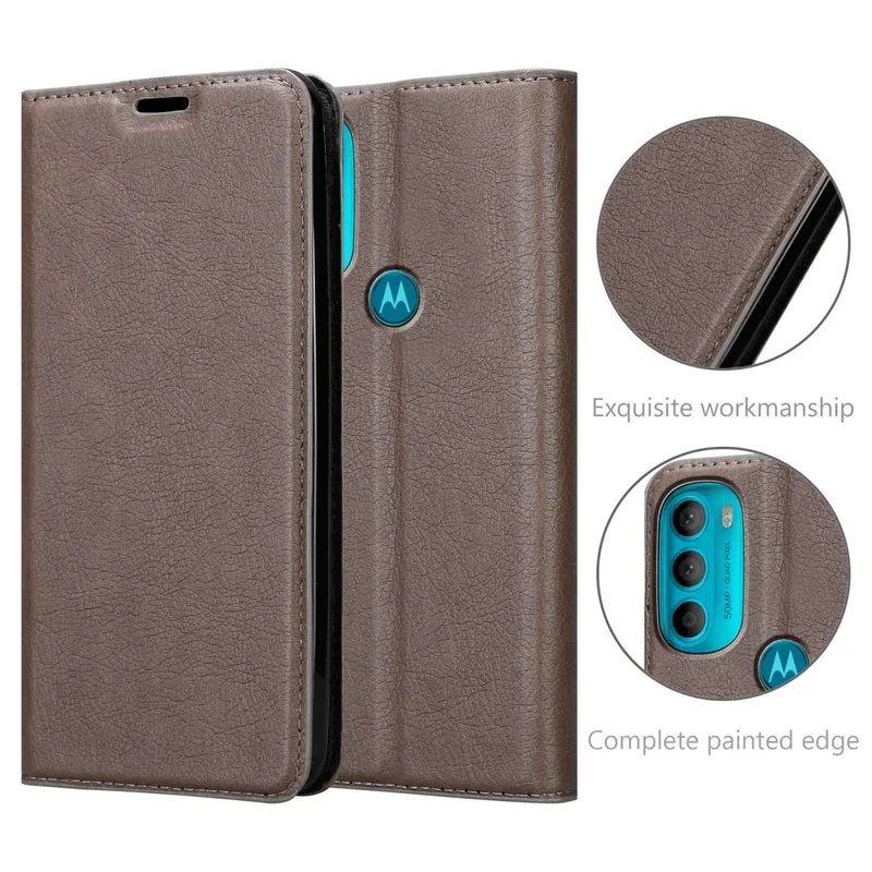 Cadorabo Hülle kompatibel mit Motorola MOTO G71 5G Schutzhülle mit Magnetverschluss, Standfunktion und Kartenfach