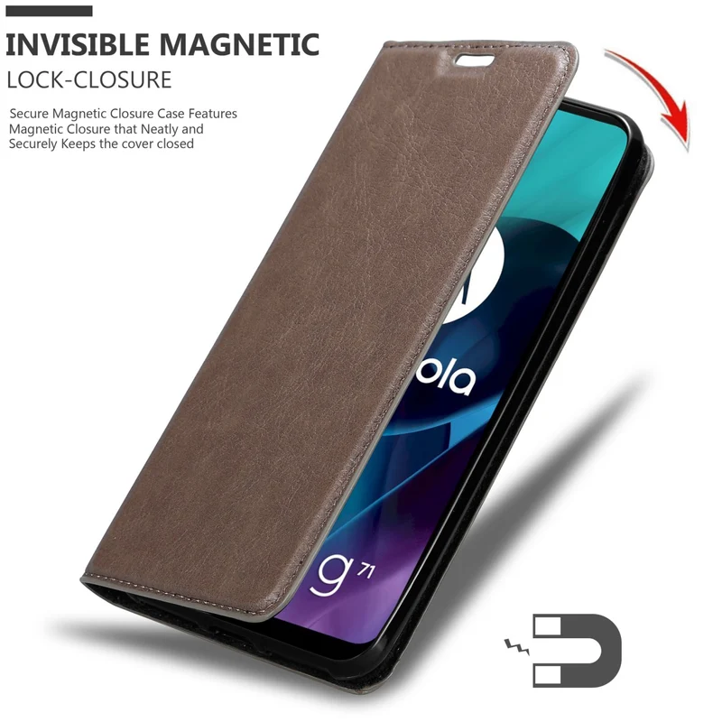 Cadorabo Hülle kompatibel mit Motorola MOTO G71 5G Schutzhülle mit Magnetverschluss, Standfunktion und Kartenfach