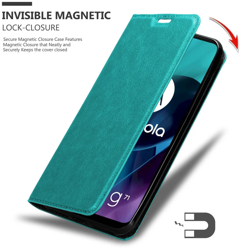 Cadorabo Hülle kompatibel mit Motorola MOTO G71 5G Schutzhülle mit Magnetverschluss, Standfunktion und Kartenfach