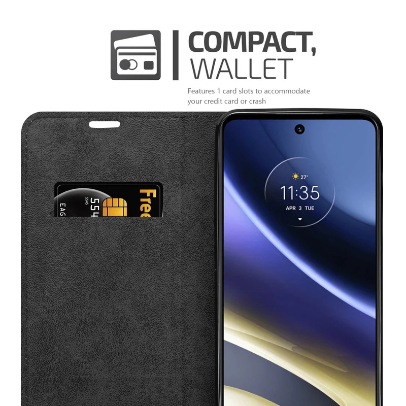 Cadorabo Hülle kompatibel mit Motorola MOTO G51 5G Schutzhülle mit Magnetverschluss, Standfunktion und Kartenfach