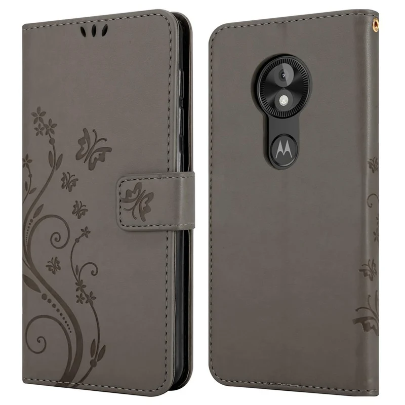 Cadorabo Hülle kompatibel mit Motorola MOTO E5 / G6 PLAY Schutzhülle im Blumen Design mit Magnetverschluss, Standfunktion und Kartenfächern