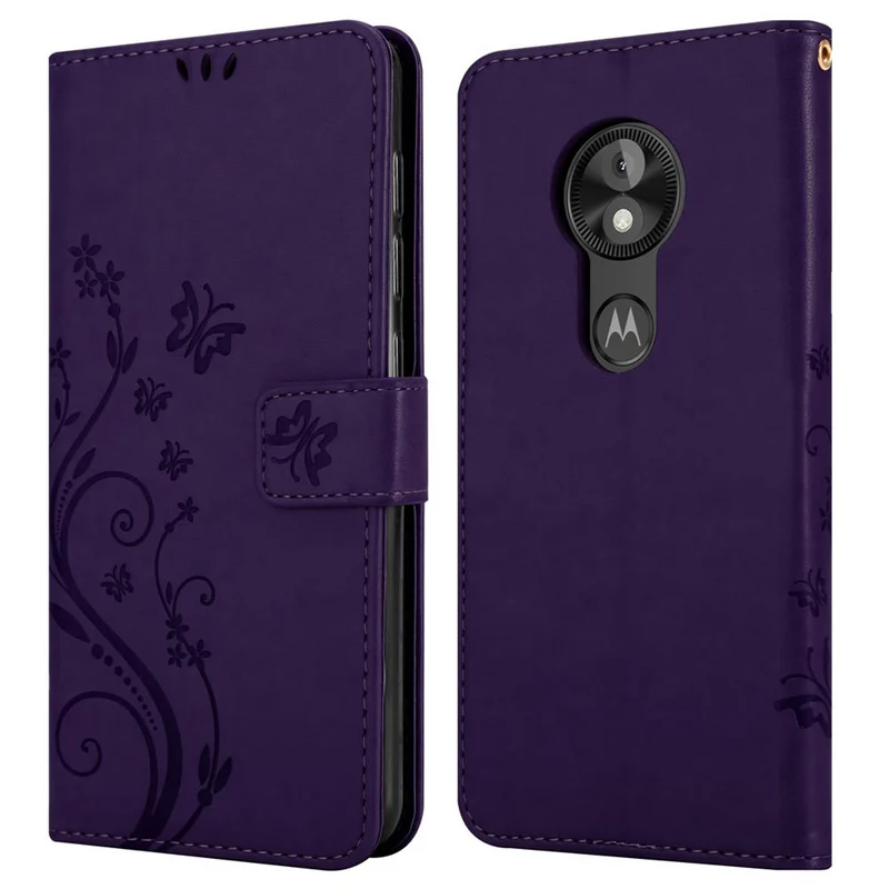 Cadorabo Hülle kompatibel mit Motorola MOTO E5 / G6 PLAY Schutzhülle im Blumen Design mit Magnetverschluss, Standfunktion und Kartenfächern