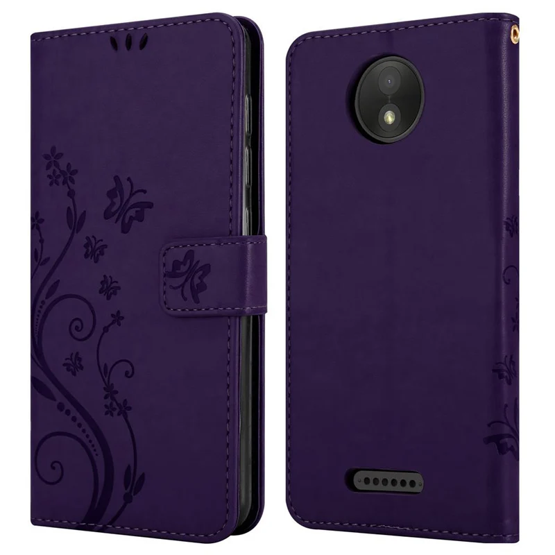 Cadorabo Hülle kompatibel mit Motorola MOTO C PLUS Schutzhülle im Blumen Design mit Magnetverschluss, Standfunktion und Kartenfächern