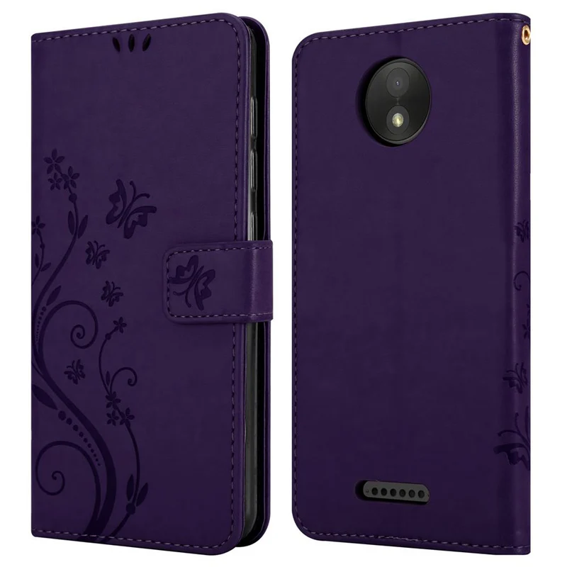 Cadorabo Hülle kompatibel mit Motorola MOTO C Schutzhülle im Blumen Design mit Magnetverschluss, Standfunktion und Kartenfächern
