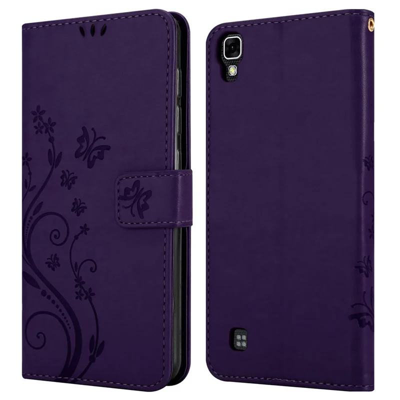 Cadorabo Hülle kompatibel mit LG X POWER Schutzhülle im Blumen Design mit Magnetverschluss, Standfunktion und Kartenfächern