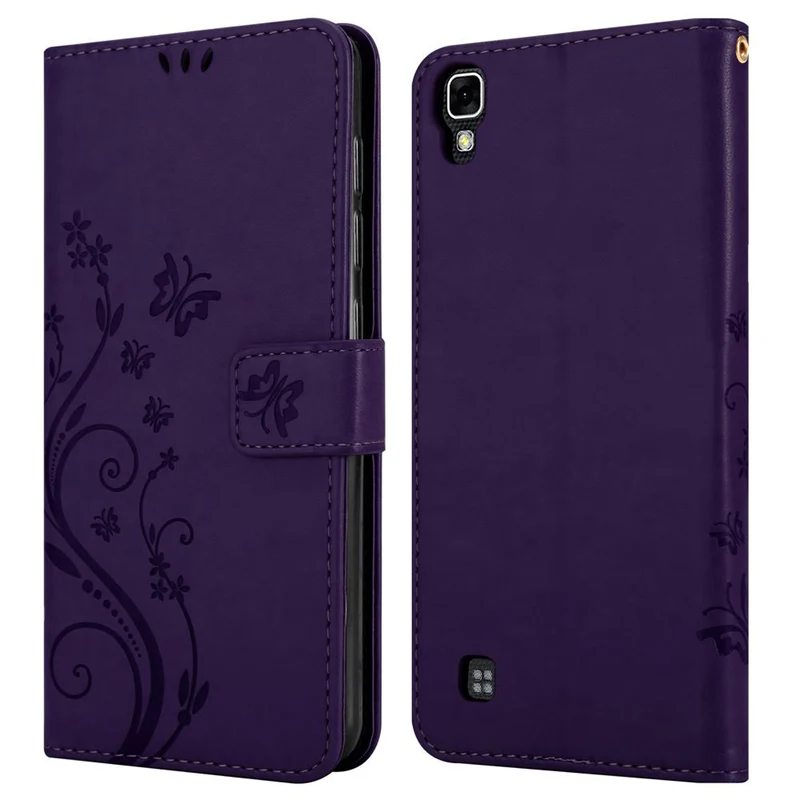 Cadorabo Hülle kompatibel mit LG X POWER Schutzhülle im Blumen Design mit Magnetverschluss, Standfunktion und Kartenfächern