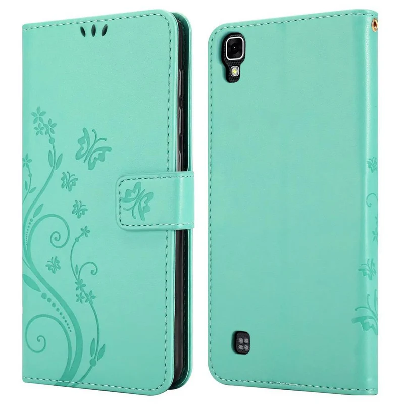 Cadorabo Hülle kompatibel mit LG X POWER Schutzhülle im Blumen Design mit Magnetverschluss, Standfunktion und Kartenfächern