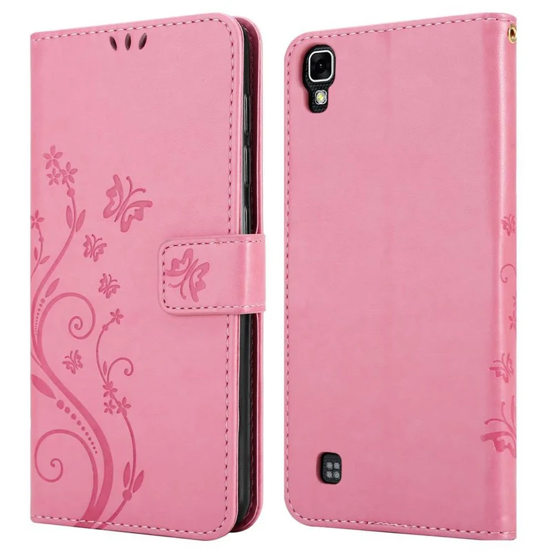 Cadorabo Hülle kompatibel mit LG X POWER Schutzhülle im Blumen Design mit Magnetverschluss, Standfunktion und Kartenfächern