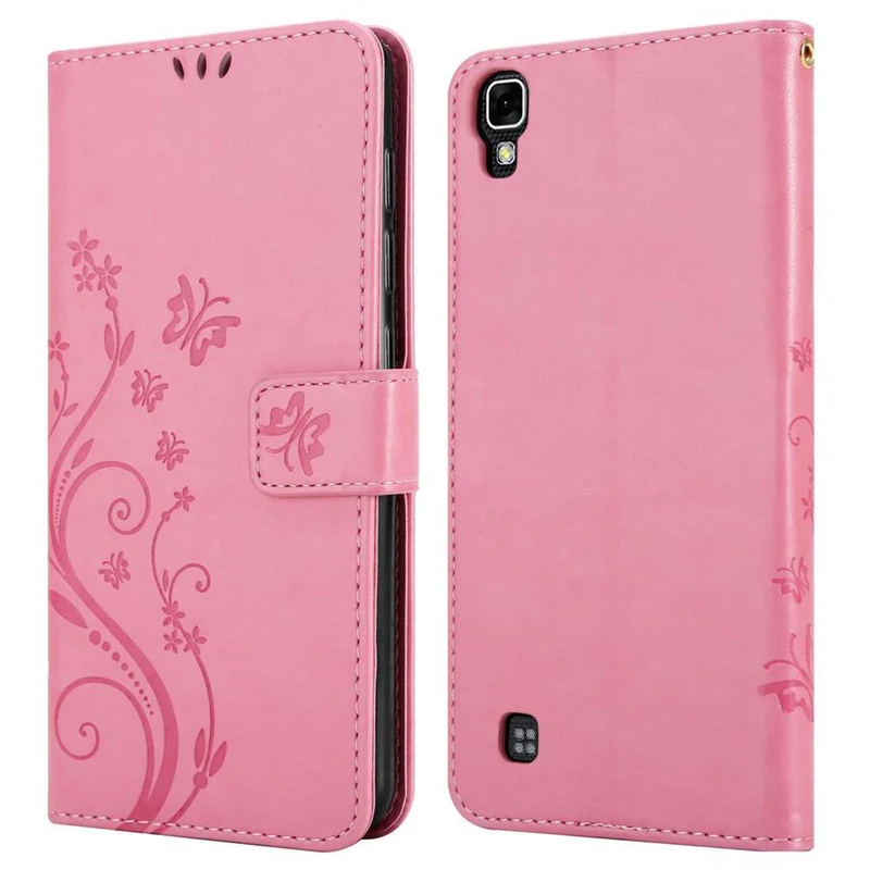 Cadorabo Hülle kompatibel mit LG X POWER Schutzhülle im Blumen Design mit Magnetverschluss, Standfunktion und Kartenfächern