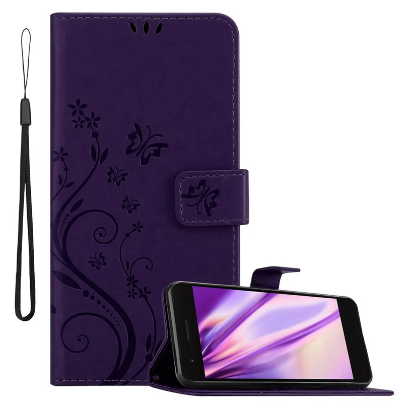 Cadorabo Hülle kompatibel mit LG K8 2018 / K9 2018 Schutzhülle im Blumen Design mit Magnetverschluss, Standfunktion und Kartenfächern