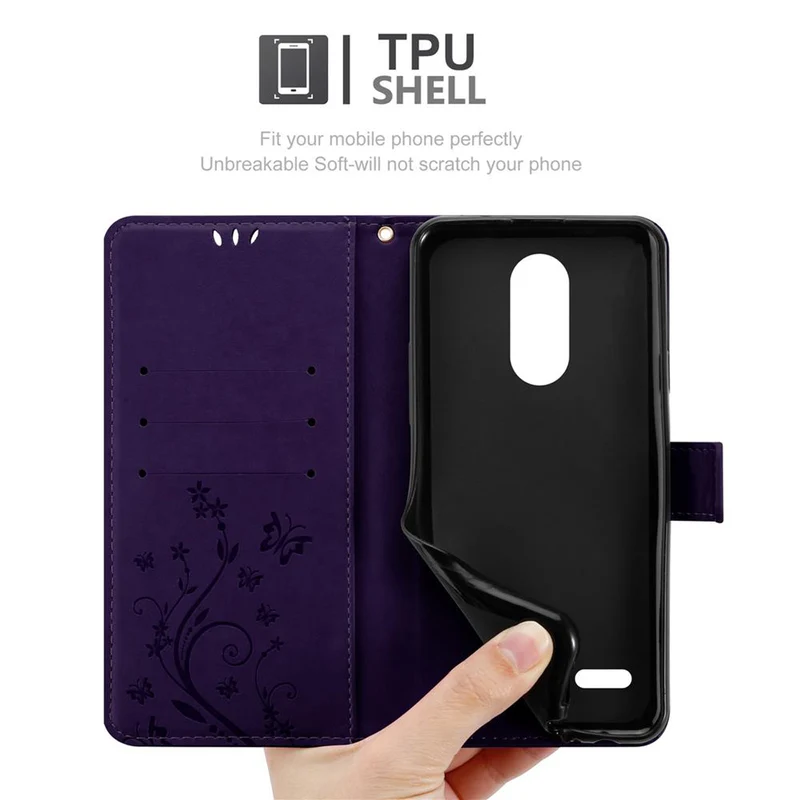Cadorabo Hülle kompatibel mit LG K8 2018 / K9 2018 Schutzhülle im Blumen Design mit Magnetverschluss, Standfunktion und Kartenfächern