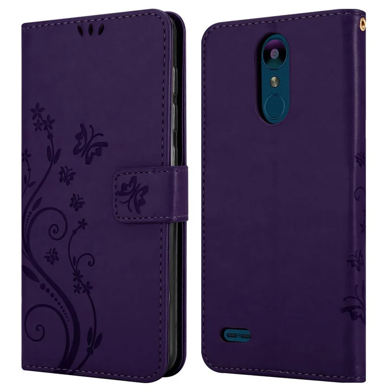 Cadorabo Hülle kompatibel mit LG K8 2018 / K9 2018 Schutzhülle im Blumen Design mit Magnetverschluss, Standfunktion und Kartenfächern