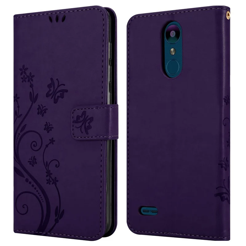 Cadorabo Hülle kompatibel mit LG K8 2018 / K9 2018 Schutzhülle im Blumen Design mit Magnetverschluss, Standfunktion und Kartenfächern