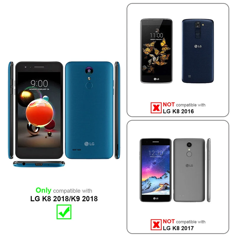 Cadorabo Hülle kompatibel mit LG K8 2018 / K9 2018 Schutzhülle im Blumen Design mit Magnetverschluss, Standfunktion und Kartenfächern