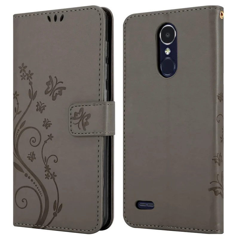 Cadorabo Hülle kompatibel mit LG K8 2017 Schutzhülle im Blumen Design mit Magnetverschluss, Standfunktion und Kartenfächern