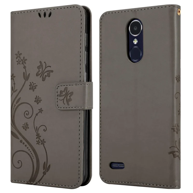 Cadorabo Hülle kompatibel mit LG K8 2017 Schutzhülle im Blumen Design mit Magnetverschluss, Standfunktion und Kartenfächern