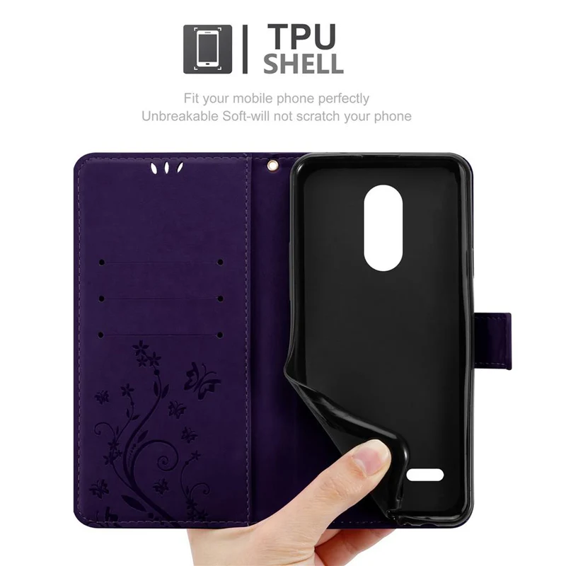Cadorabo Hülle kompatibel mit LG K8 2017 Schutzhülle im Blumen Design mit Magnetverschluss, Standfunktion und Kartenfächern