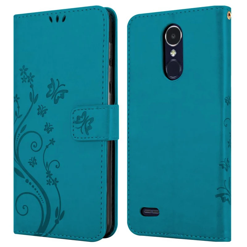 Cadorabo Hülle kompatibel mit LG K8 2017 Schutzhülle im Blumen Design mit Magnetverschluss, Standfunktion und Kartenfächern