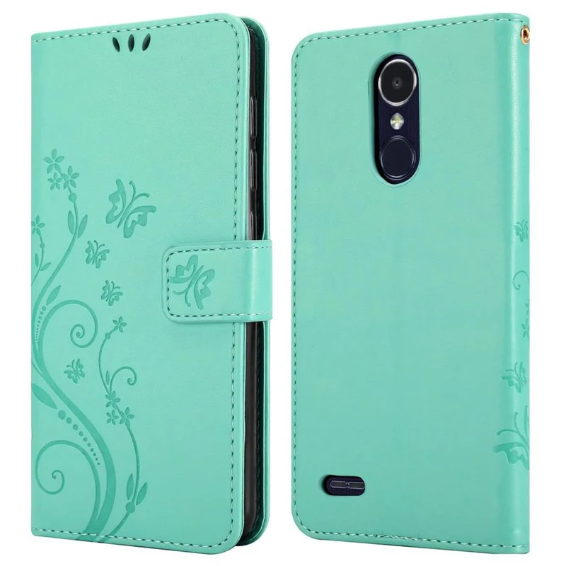 Cadorabo Hülle kompatibel mit LG K8 2017 Schutzhülle im Blumen Design mit Magnetverschluss, Standfunktion und Kartenfächern
