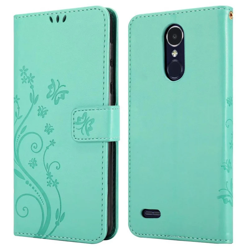 Cadorabo Hülle kompatibel mit LG K8 2017 Schutzhülle im Blumen Design mit Magnetverschluss, Standfunktion und Kartenfächern