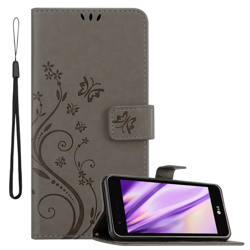 Cadorabo Hülle kompatibel mit LG K4 2017 Schutzhülle im Blumen Design mit Magnetverschluss, Standfunktion und Kartenfächern