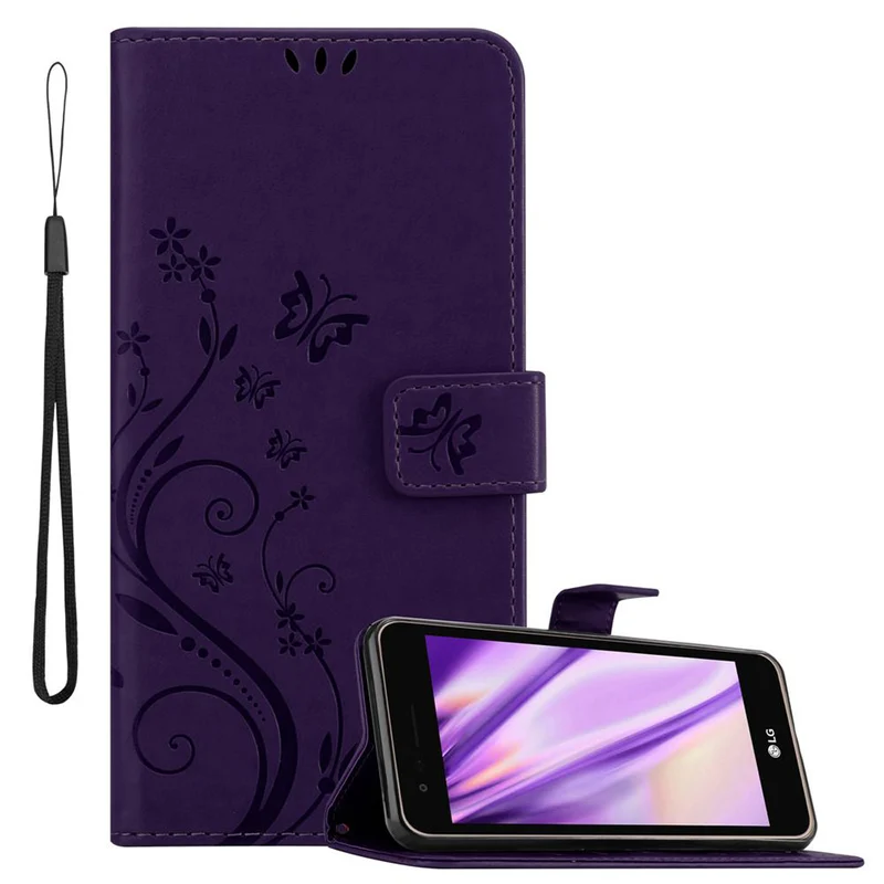 Cadorabo Hülle kompatibel mit LG K4 2017 Schutzhülle im Blumen Design mit Magnetverschluss, Standfunktion und Kartenfächern