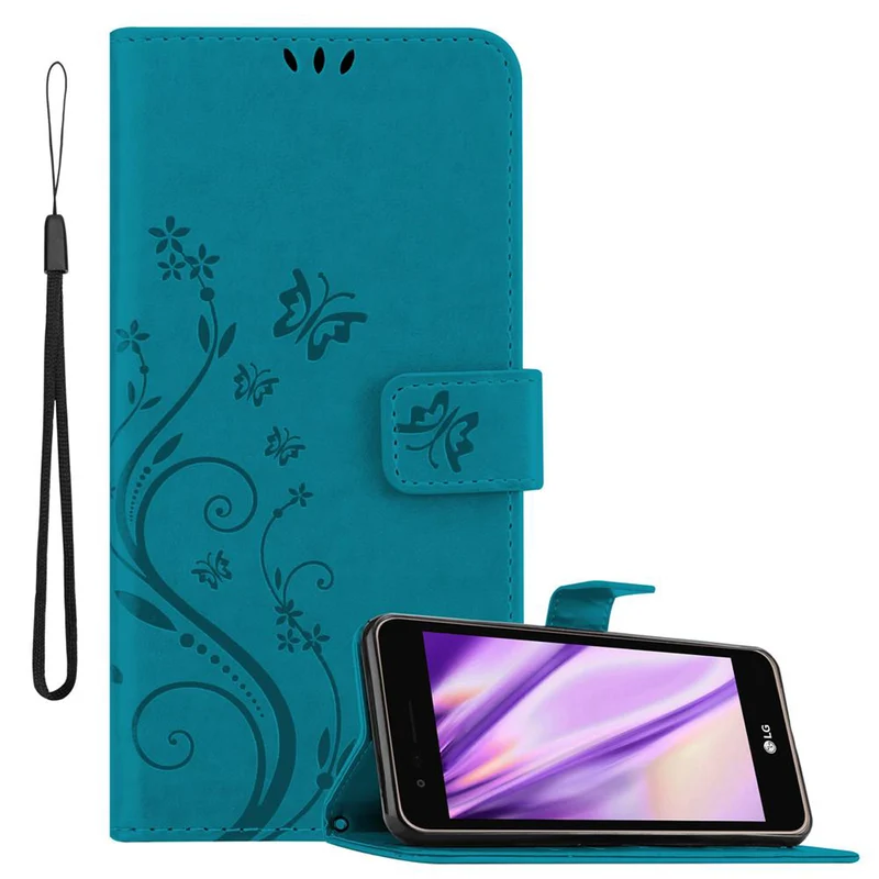 Cadorabo Hülle kompatibel mit LG K4 2017 Schutzhülle im Blumen Design mit Magnetverschluss, Standfunktion und Kartenfächern