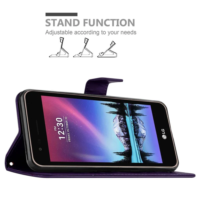 Cadorabo Hülle kompatibel mit LG K4 2017 Schutzhülle im Blumen Design mit Magnetverschluss, Standfunktion und Kartenfächern