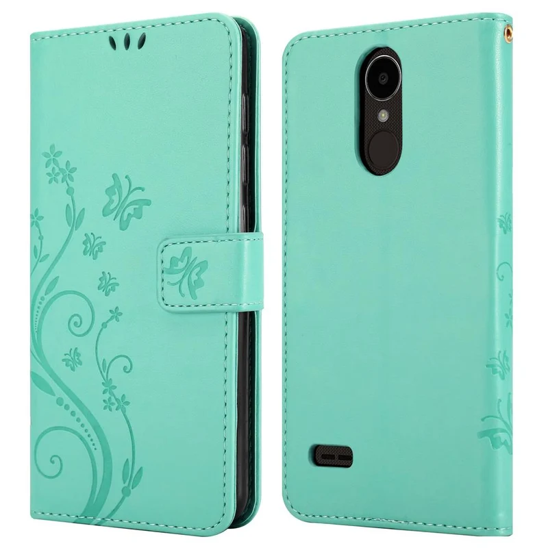 Cadorabo Hülle kompatibel mit LG K4 2017 Schutzhülle im Blumen Design mit Magnetverschluss, Standfunktion und Kartenfächern