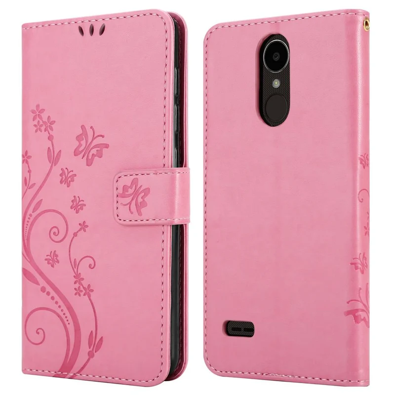 Cadorabo Hülle kompatibel mit LG K4 2017 Schutzhülle im Blumen Design mit Magnetverschluss, Standfunktion und Kartenfächern