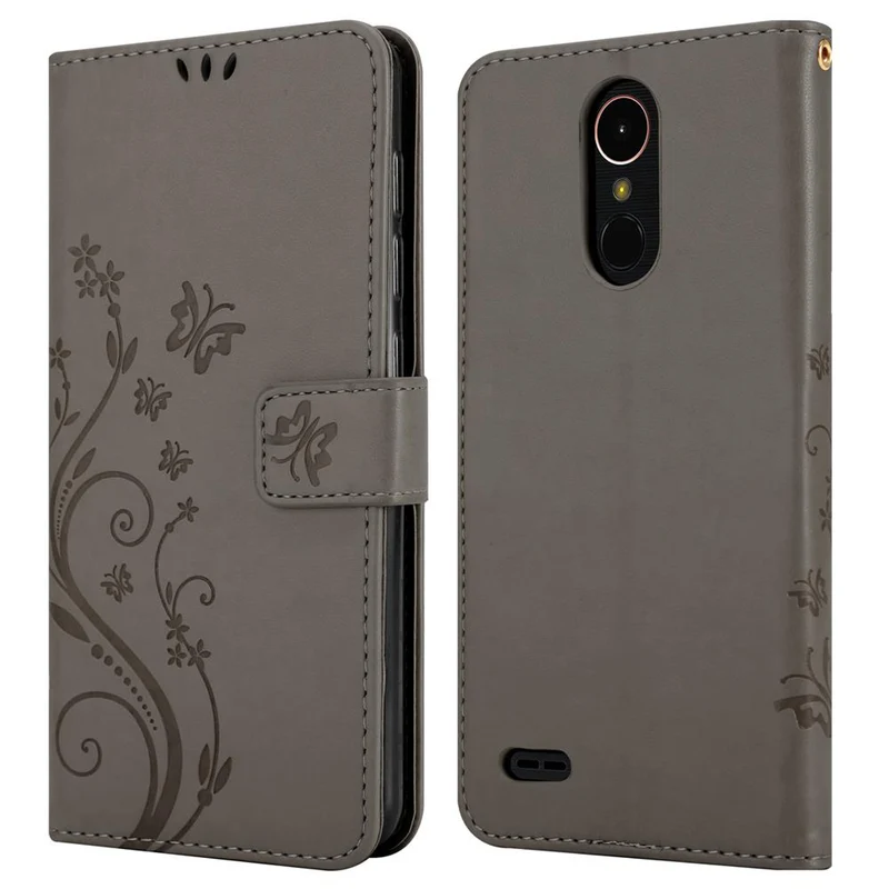 Cadorabo Hülle kompatibel mit LG K10 2018 / K11 / K11 PLUS Schutzhülle im Blumen Design mit Magnetverschluss, Standfunktion und Kartenfächern