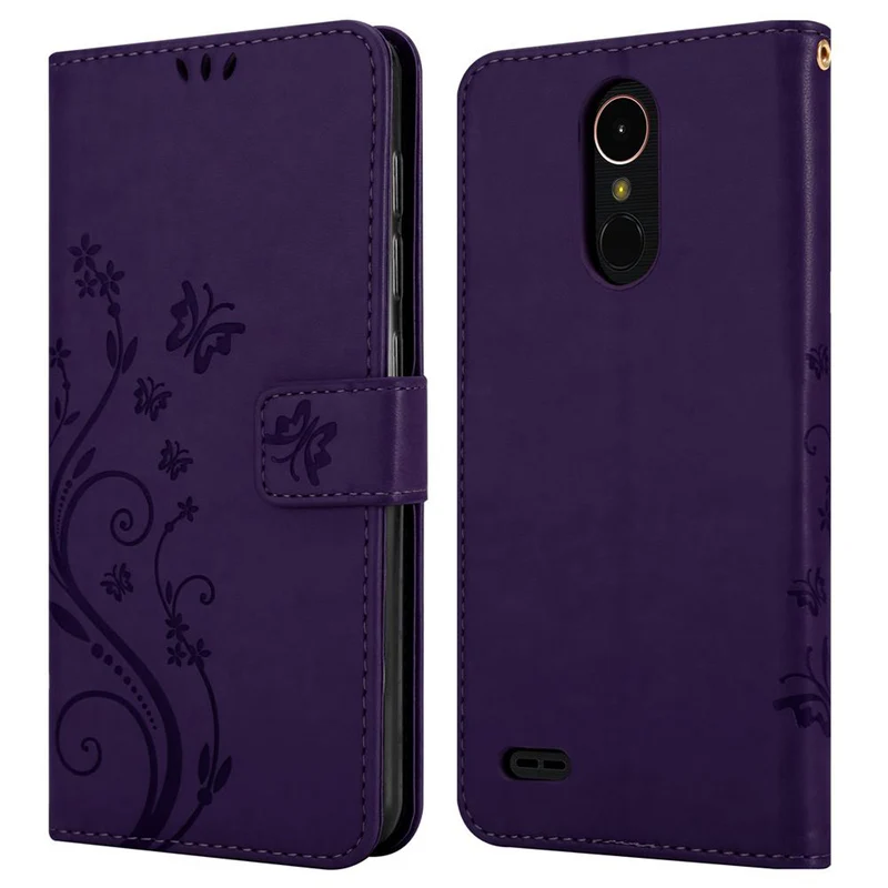 Cadorabo Hülle kompatibel mit LG K10 2018 / K11 / K11 PLUS Schutzhülle im Blumen Design mit Magnetverschluss, Standfunktion und Kartenfächern