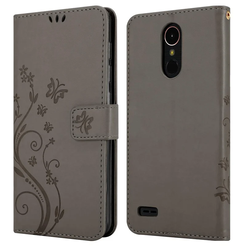Cadorabo Hülle kompatibel mit LG K10 2017 Schutzhülle im Blumen Design mit Magnetverschluss, Standfunktion und Kartenfächern