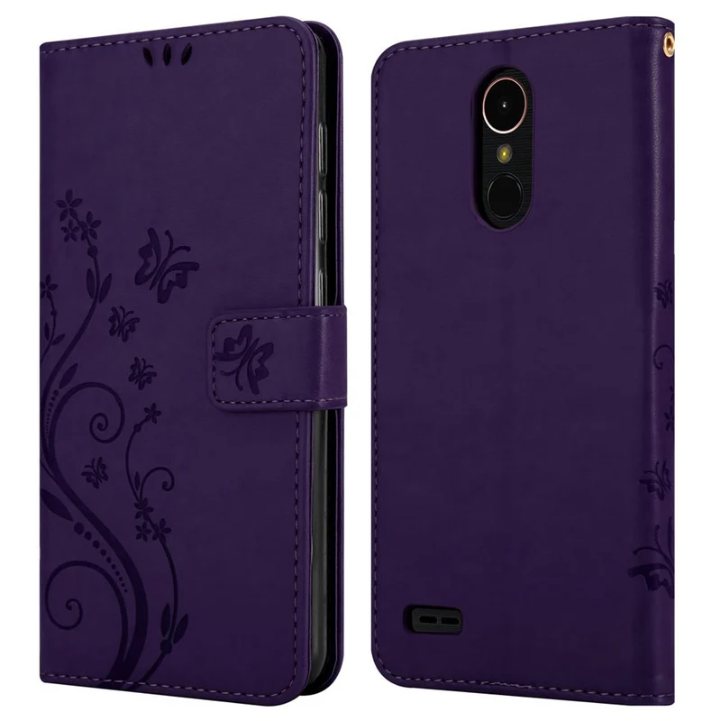 Cadorabo Hülle kompatibel mit LG K10 2017 Schutzhülle im Blumen Design mit Magnetverschluss, Standfunktion und Kartenfächern