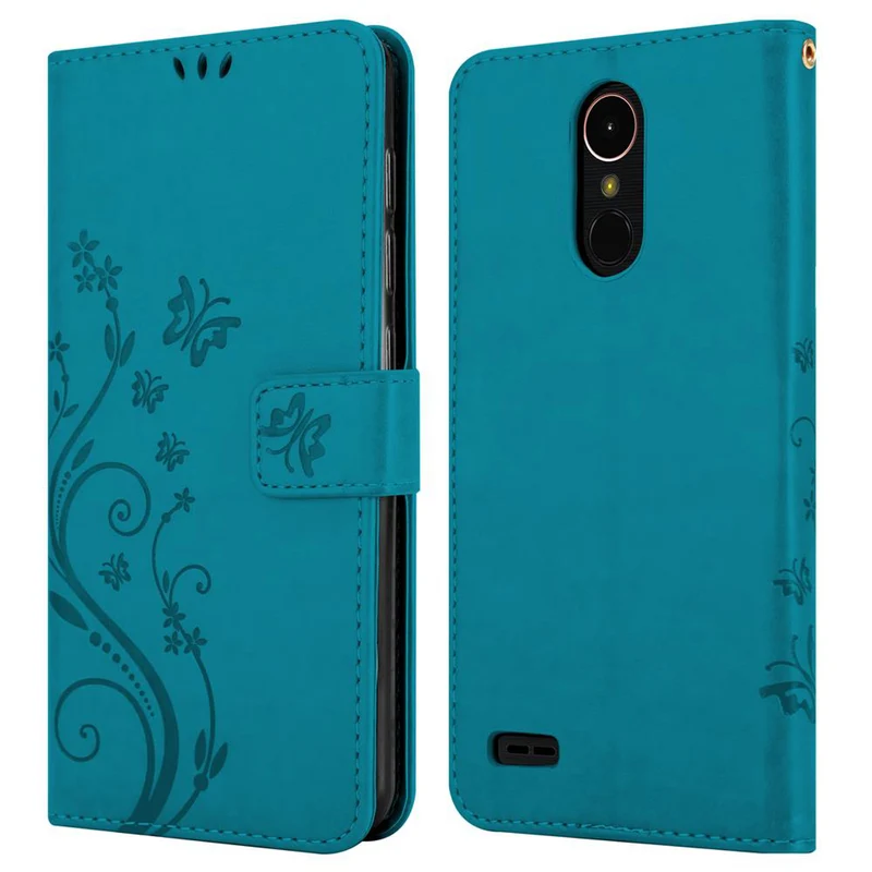 Cadorabo Hülle kompatibel mit LG K10 2017 Schutzhülle im Blumen Design mit Magnetverschluss, Standfunktion und Kartenfächern