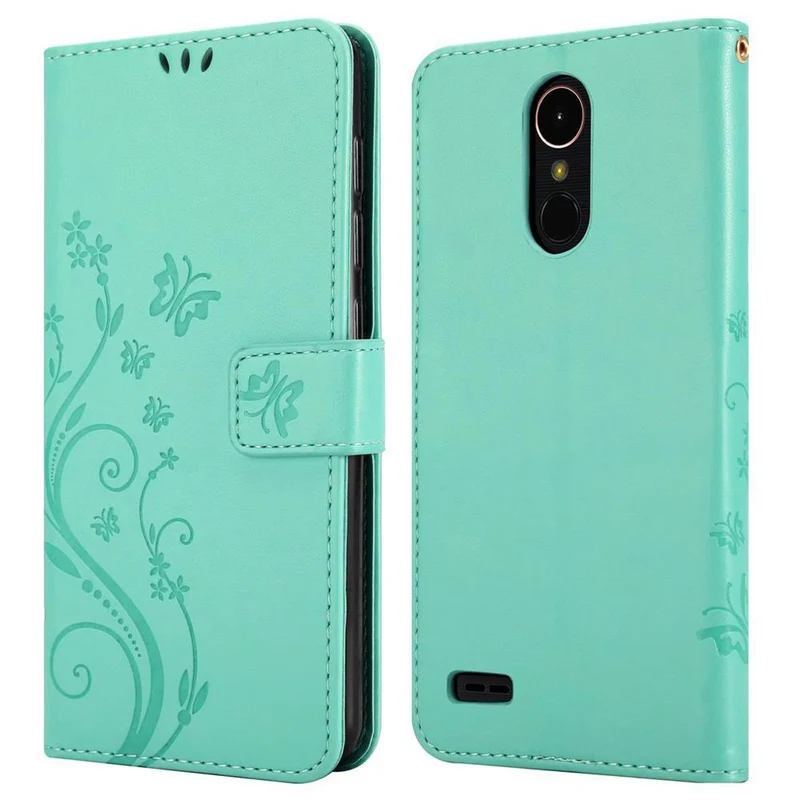 Cadorabo Hülle kompatibel mit LG K10 2017 Schutzhülle im Blumen Design mit Magnetverschluss, Standfunktion und Kartenfächern