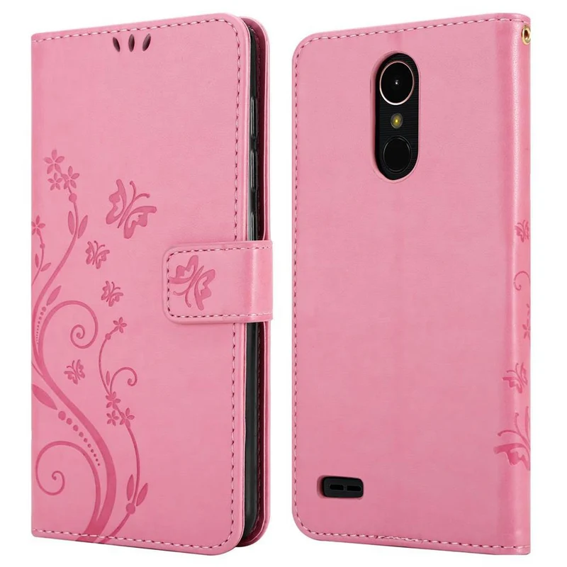 Cadorabo Hülle kompatibel mit LG K10 2017 Schutzhülle im Blumen Design mit Magnetverschluss, Standfunktion und Kartenfächern