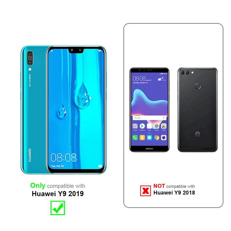 Cadorabo Hülle kompatibel mit Huawei Y9 2019 Schutzhülle im Blumen Design mit Magnetverschluss, Standfunktion und Kartenfächern